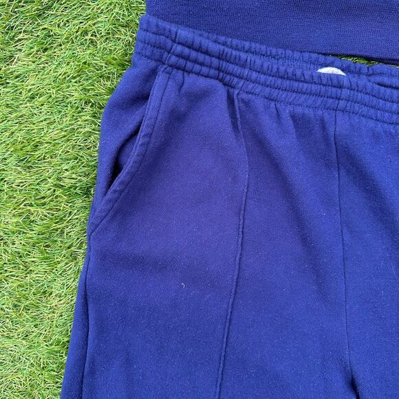 Vintage 90s Wilson Tennis Button Sweatsuit Womens Medium Striped Preppy Blue - Picture 3 of 11